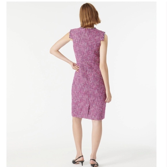 J. Crew Resume Dress in Autumn Tweed Pink Sz 6 - Picture 3 of 13